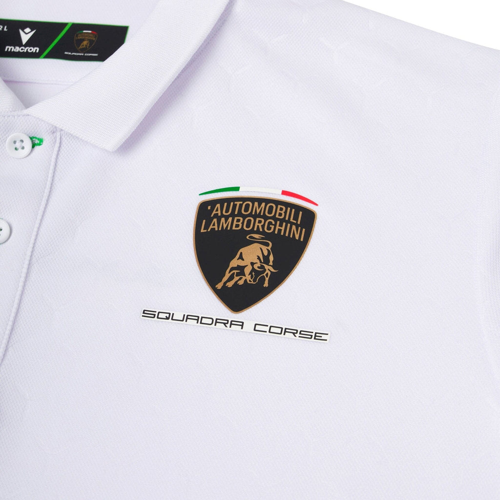 Automobili Lamborghini Squadra Corse 2026 Kids Team Polo Shirt - White/Black Polos Automobili Lamborghini 