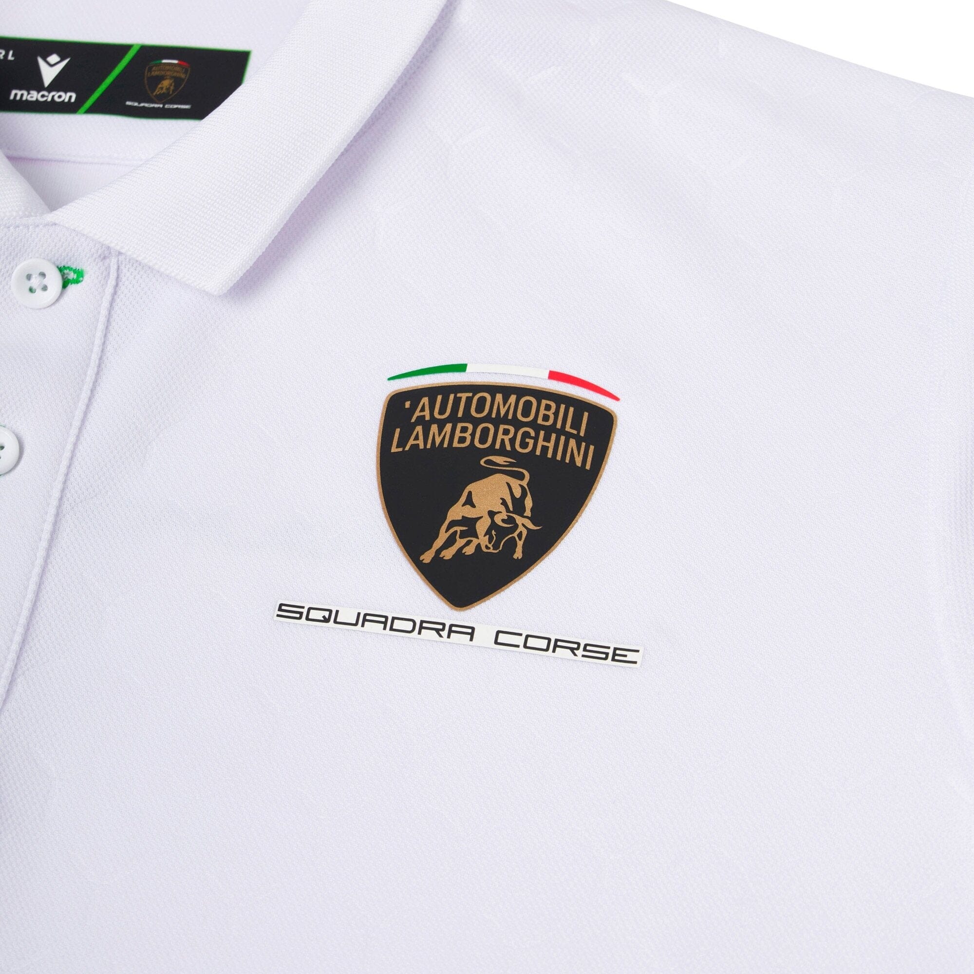 Automobili Lamborghini Squadra Corse 2026 Kids Team Polo Shirt - White/Black Polos Automobili Lamborghini 
