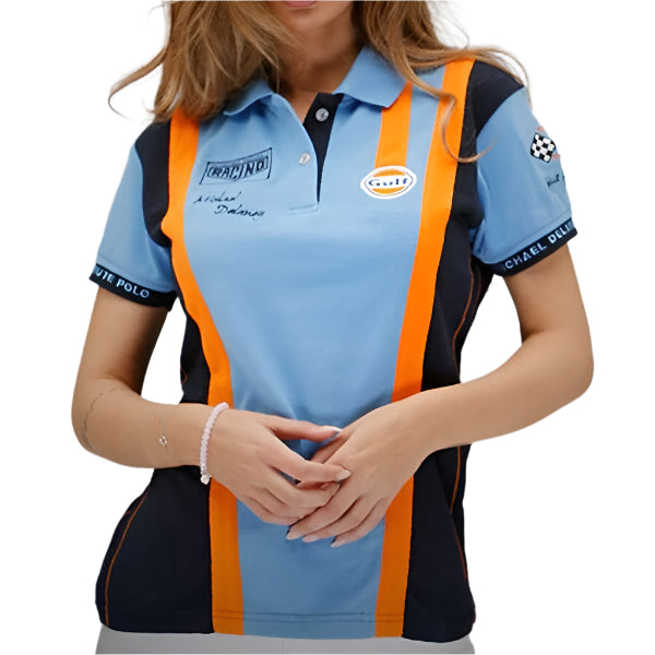 GrandPrix Originals Women's Gulf Racing Team Polo - Gulf Blue Polos GrandPrix Originals USA 