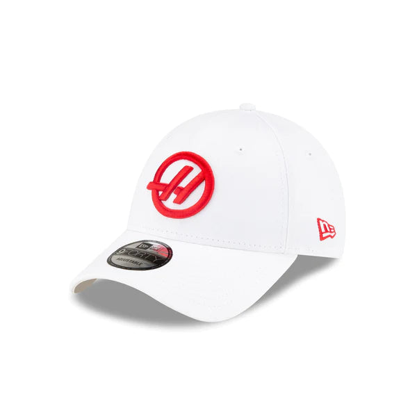 Haas Racing F1 New Era 9Forty Essentials Baseball Hat - White Hats Haas F1 Racing Team 