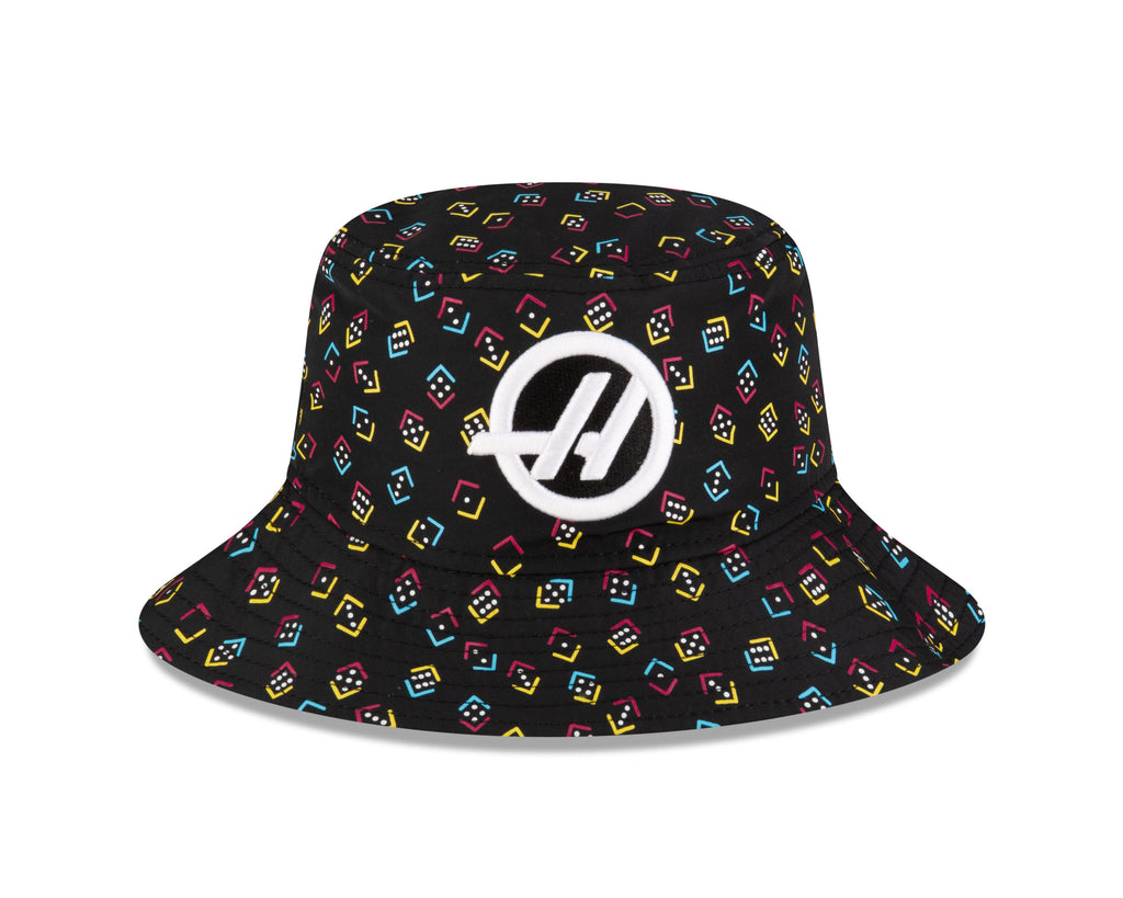 Haas Racing F1 Special Edition Vegas GP New Era Tapered Bucket Hat - Black Hats Haas F1 Racing Team 