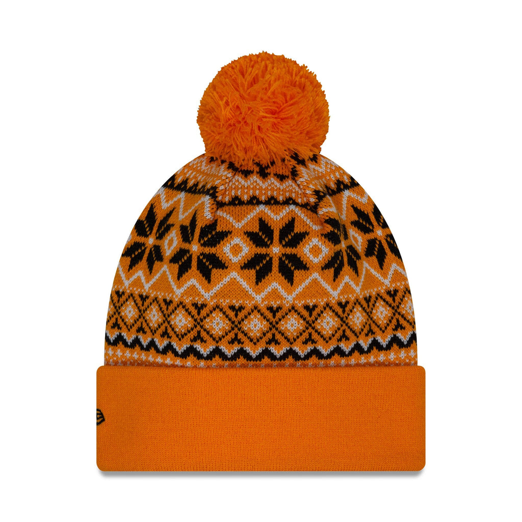 McLaren F1 New Era Limited Edition Holiday Cuff Bobble Beanie - Papaya Hats McLaren 