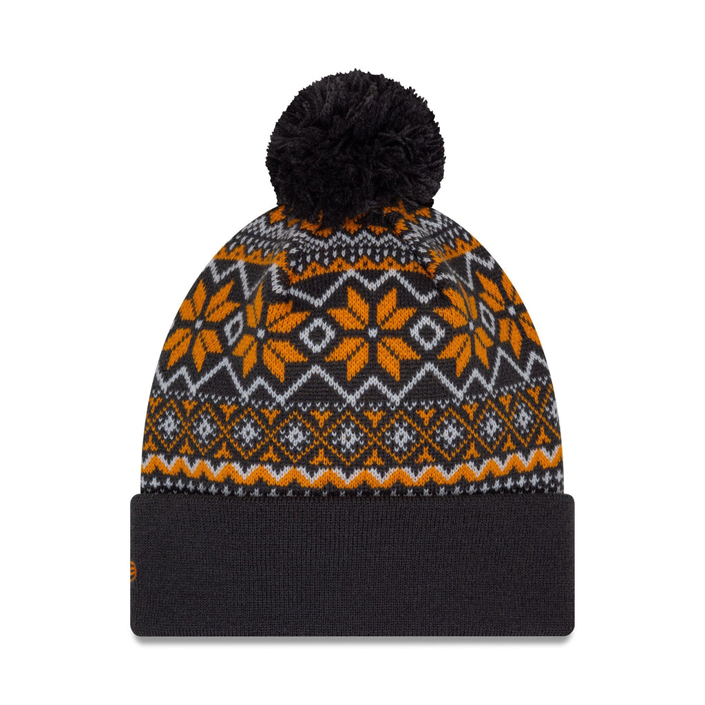 McLaren F1 New Era Limited Edition Holiday Cuff Bobble Beanie - Papaya/Phantom Hats McLaren 
