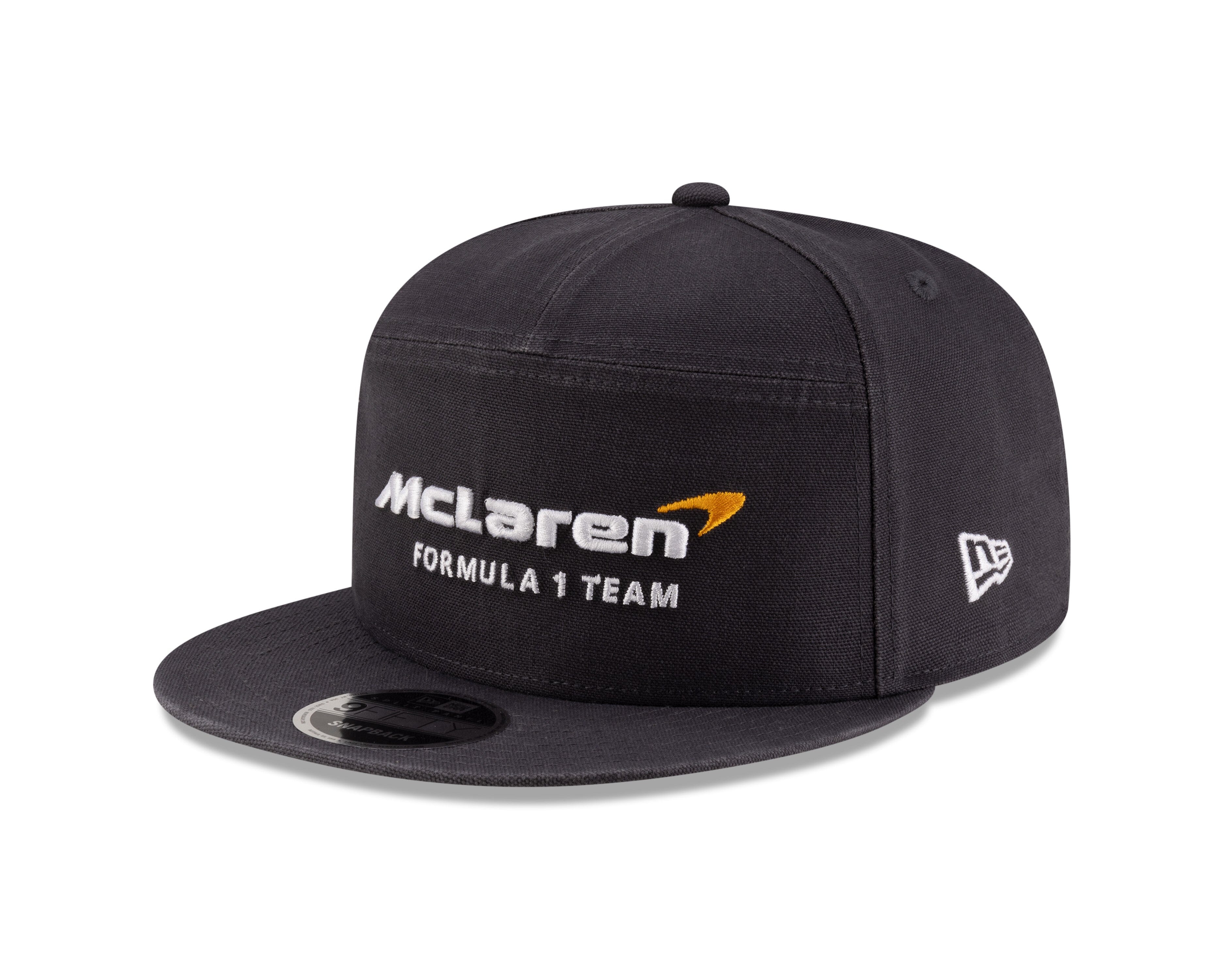 McLaren Racing F1 New Era 9Fifty Split Panel Flat Brim Hat - Stealth Black/Phantom Hats McLaren Gray 