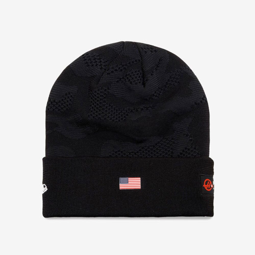 Haas Racing F1 Essential Camo Cuff Beanie - Black Hats Haas F1 Racing Team 