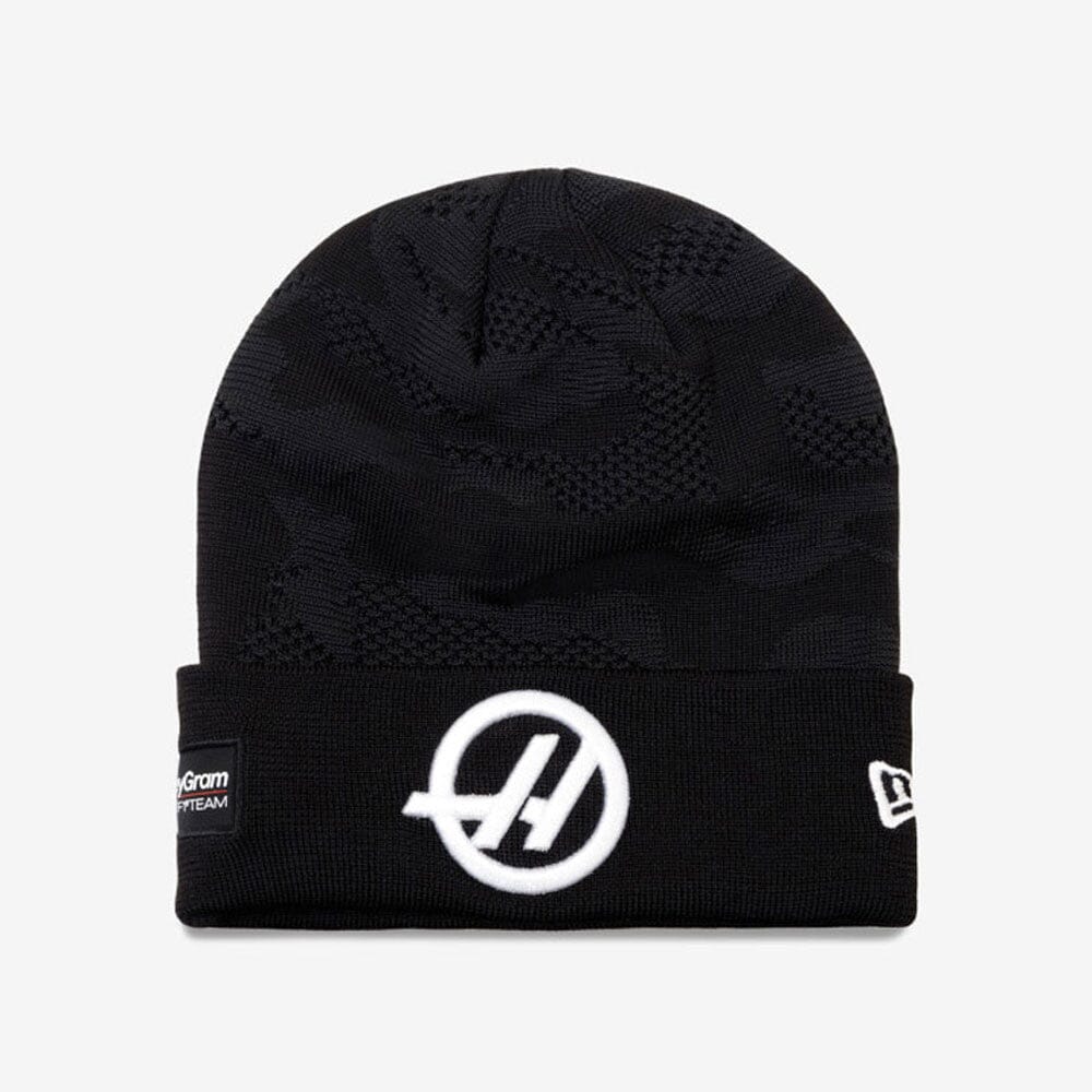 Haas Racing F1 Oliver Bearman Camo Cuff Beanie - Black Hats Haas F1 Racing Team 