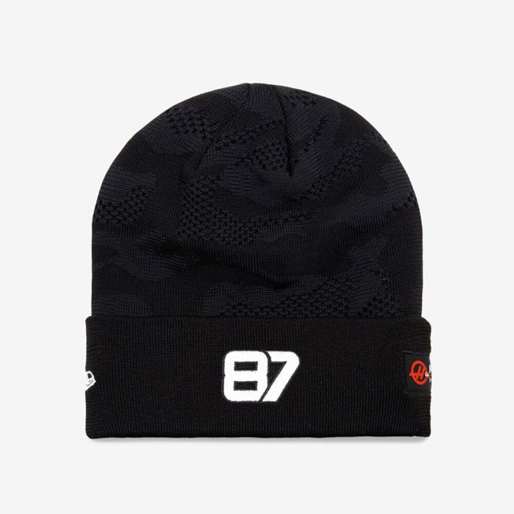 Haas Racing F1 Oliver Bearman Camo Cuff Beanie - Black Hats Haas F1 Racing Team 
