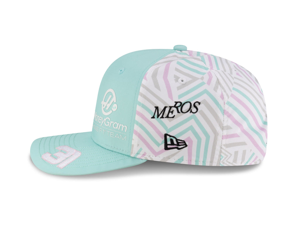 Haas Racing F1 New Era 9Seventy Special Edition Esteban Ocon Miami GP Hat - Mint Blue Hats Haas F1 Racing Team 