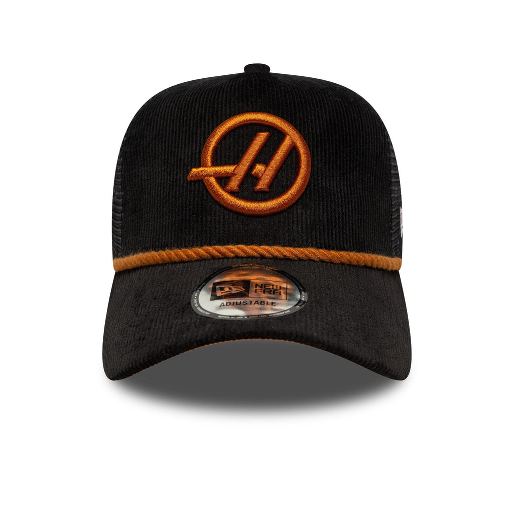 Haas Racing F1 New Era Corduroy EF Trucker Hat - Black Hats Haas F1 Racing Team 