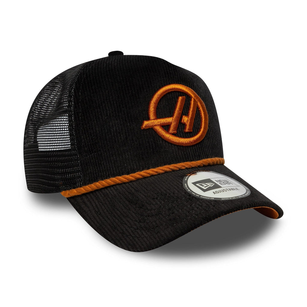Haas Racing F1 New Era Corduroy EF Trucker Hat - Black Hats Haas F1 Racing Team 
