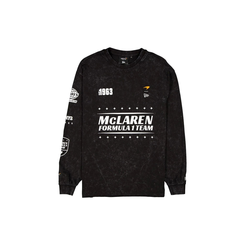 McLaren F1 x New Era Long Sleeve Racing T-Shirt - White/Black T-shirts McLaren-Castore XS Black 