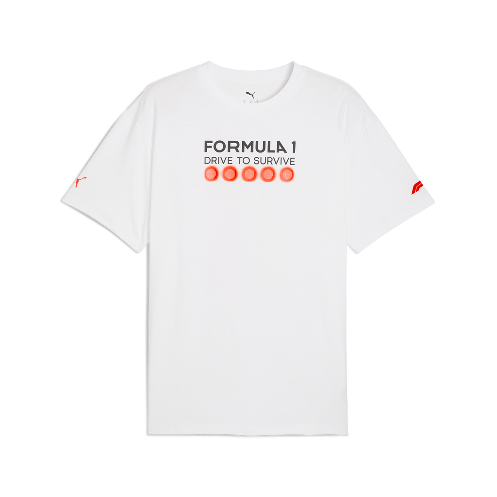 Formula 1 Tech Puma "Drive to Survive" Relaxed Graphic T-Shirt - Black/White T-shirts Formula 1 S White 