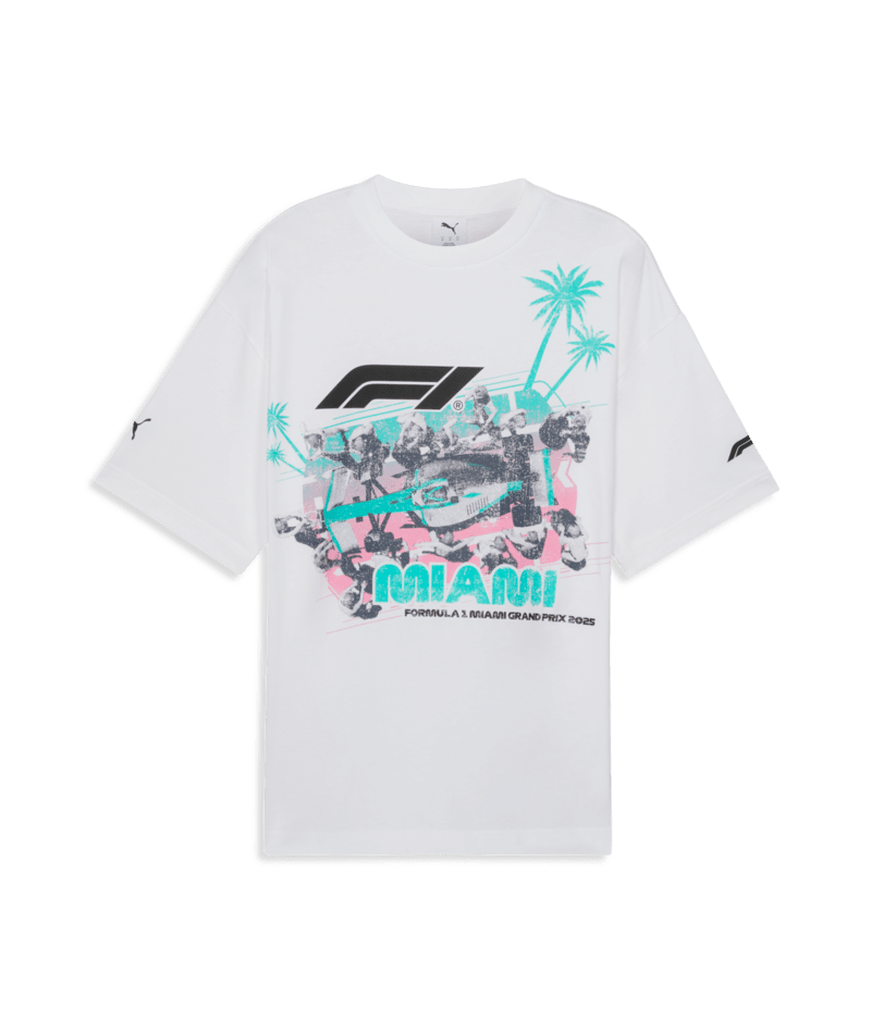 Formula 1 Tech Collection F1 Miami GP Pitstop T-Shirt - Puma White/Aquatic T-shirts Formula 1 S White 