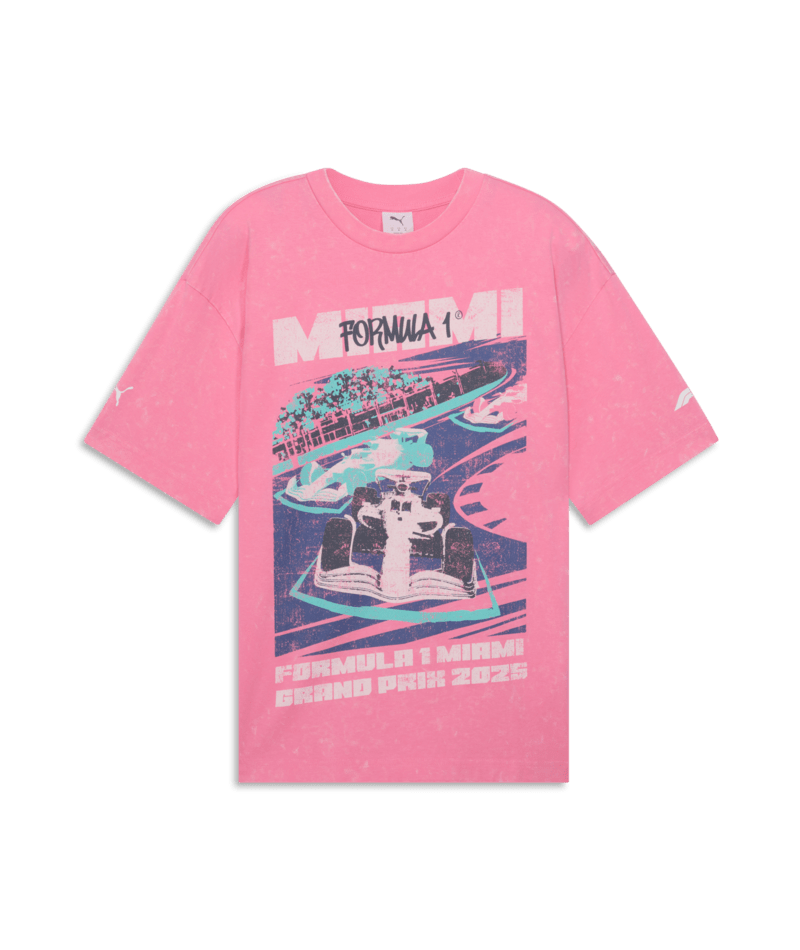 Formula 1 Tech Collection F1 Miami GP Graphic T-Shirt - Puma Black/Pink T-shirts Formula 1 S Pink 