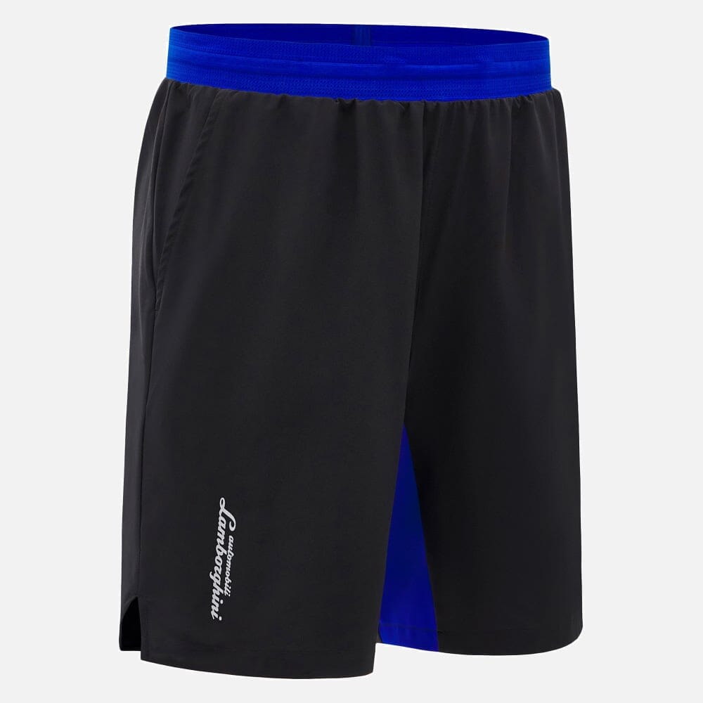 Automobili Lamborghini Men's Activewear Shorts - Black/Blue Shorts Automobili Lamborghini 