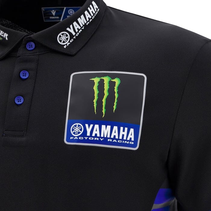 Monster Energy Yamaha 2025 Men's Team Replica Polo Shirt - Black Polos Yamaha Racing 