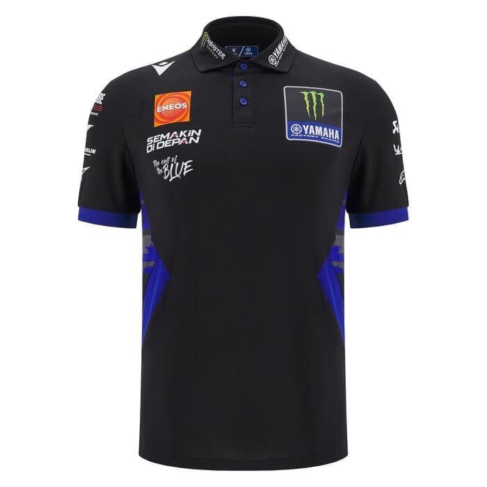 Monster Energy Yamaha 2025 Men's Team Replica Polo Shirt - Black Polos Yamaha Racing 
