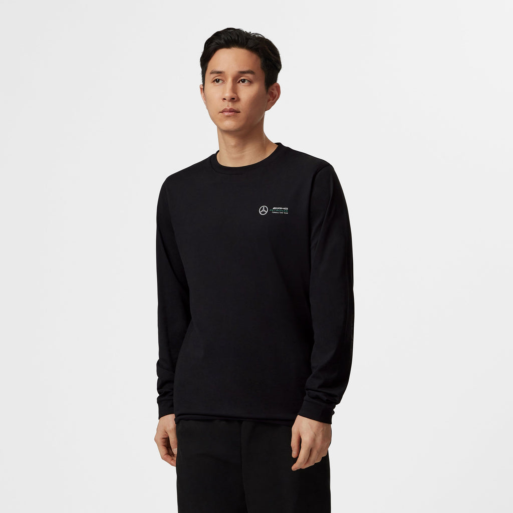 Mercedes AMG Petronas F1 Men's Long Sleeve T-Shirt - Black/White T-shirts Mercedes AMG Petronas 