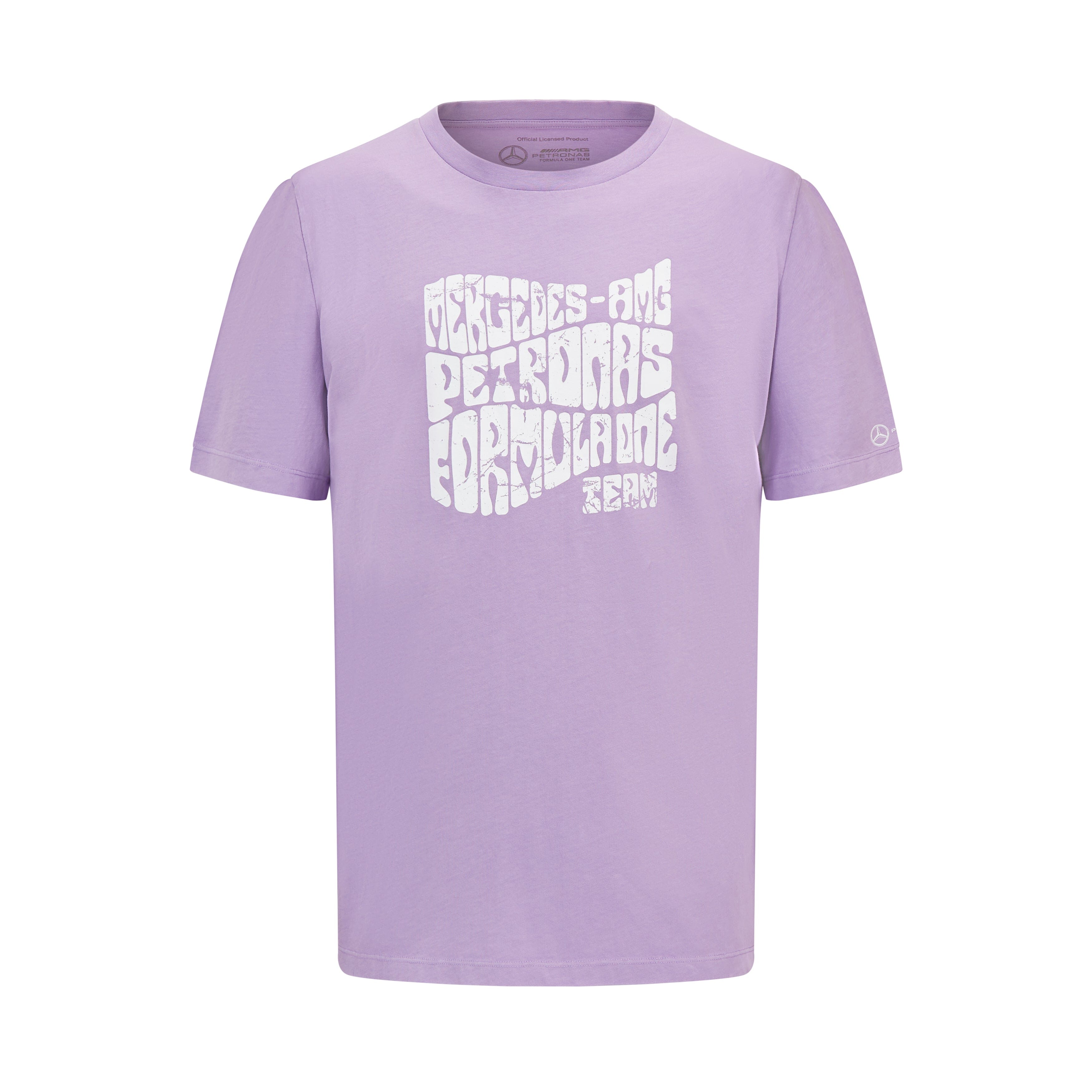 Mercedes AMG Petronas F1 Men's Retro T-Shirt - Mint/Lilac/Blue T-shirts Mercedes AMG Petronas XXS Purple 