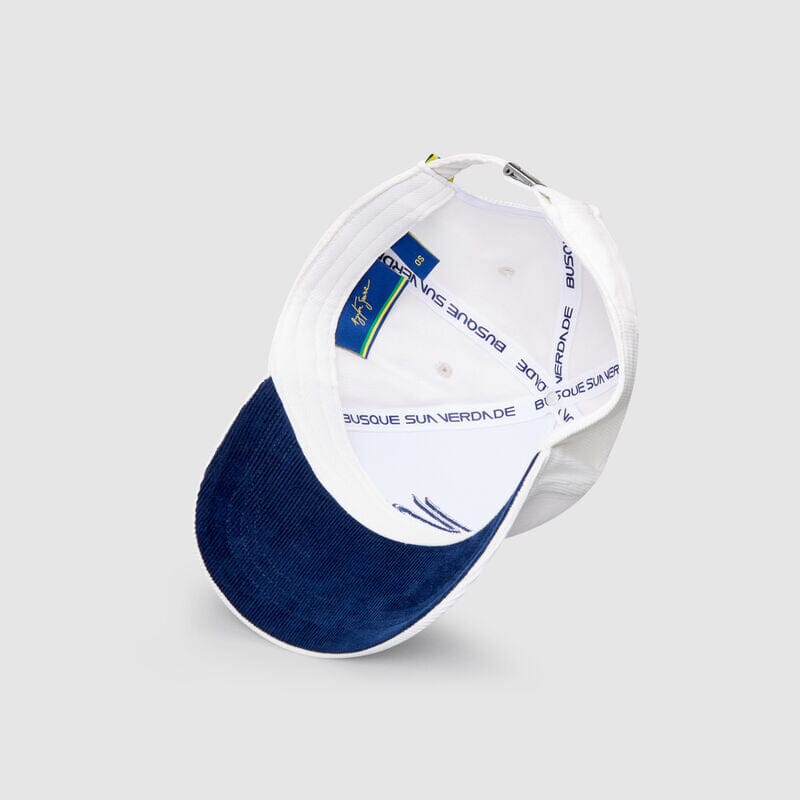 Ayrton Senna Cord Hat - White/Blue Hats Ayrton Senna 