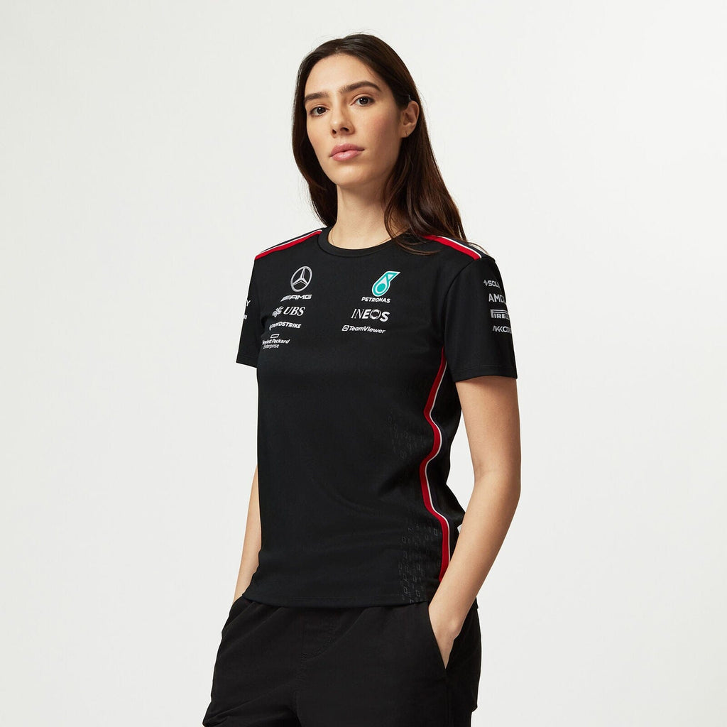 Mercedes AMG Petronas F1 2023 Women's Driver T-Shirt - Black/White T-shirts Mercedes AMG Petronas 