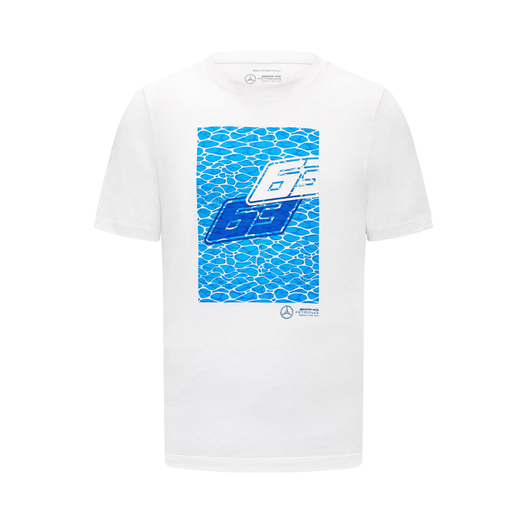 Mercedes Benz F1 Special Edition George Russell 2023 "No Diving" Miami GP T-Shirt -White T-shirts Mercedes AMG Petronas 