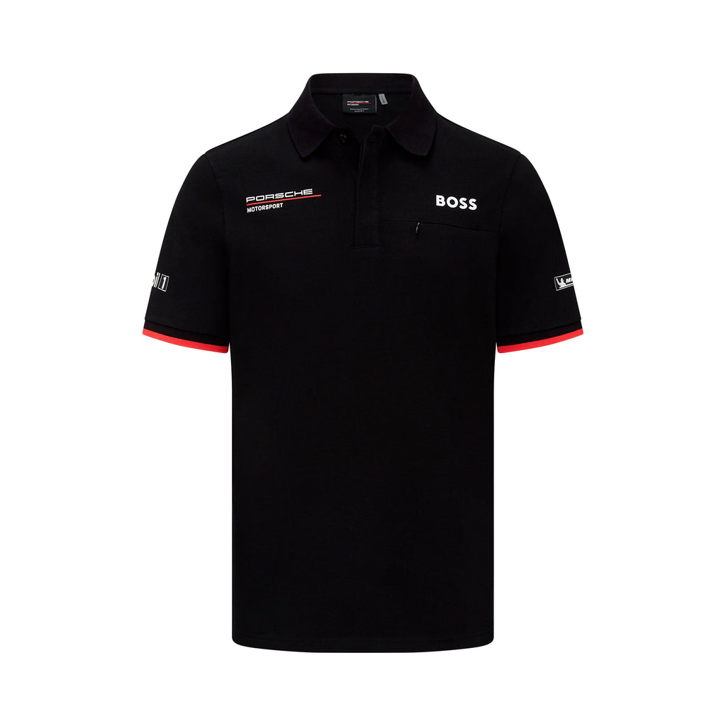 Porsche Motorsport Men's Team Polo Shirt - White/Black Polos Porsche XS Black 