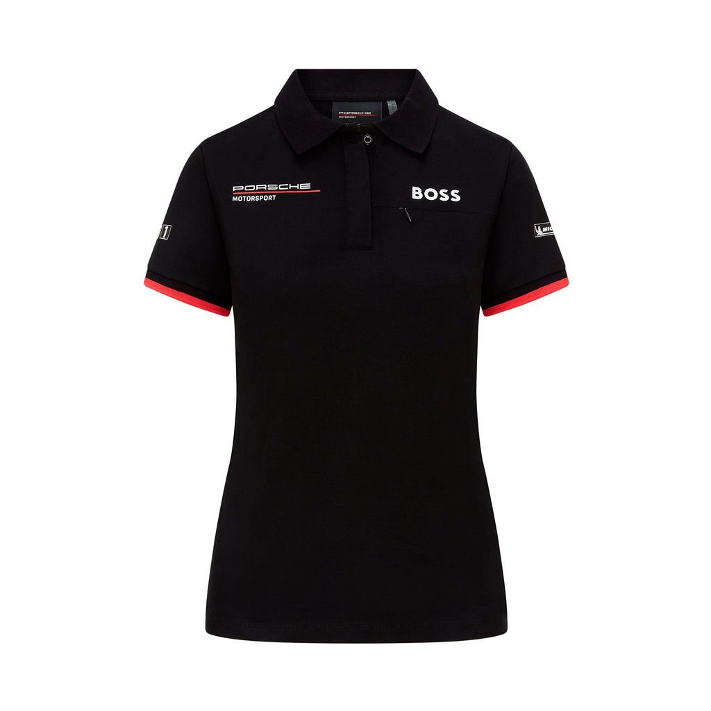 Porsche Motorsport Women's Team Polo Shirt - White/Black Polos Porsche XXS Black 