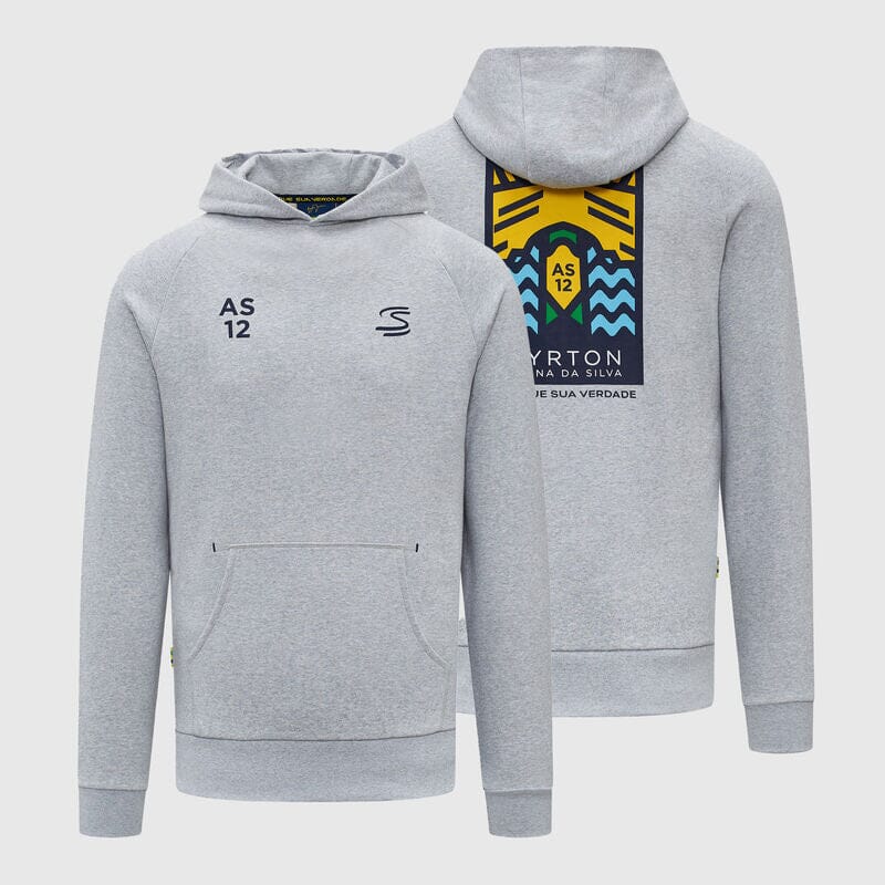 Ayrton Senna Seasonal Graphic Hoodie - Grey Sweatshirt Ayrton Senna 