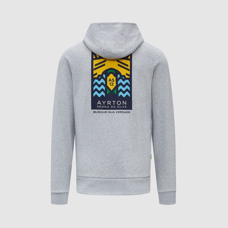 Ayrton Senna Seasonal Graphic Hoodie - Grey Sweatshirt Ayrton Senna 