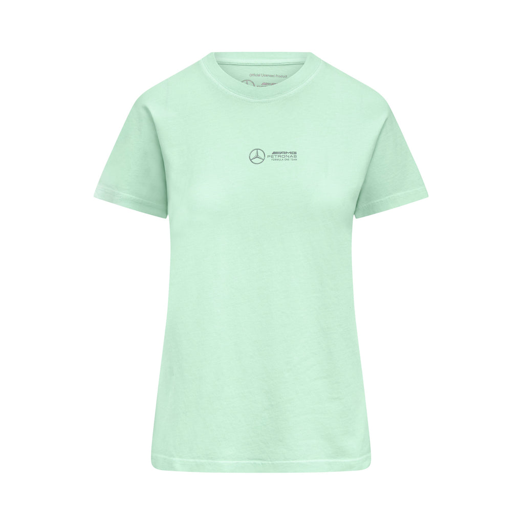 Mercedes AMG Petronas F1 Women's Retro T-Shirt - Mint/Lilac/Blue T-shirts Mercedes AMG Petronas XXS Green 
