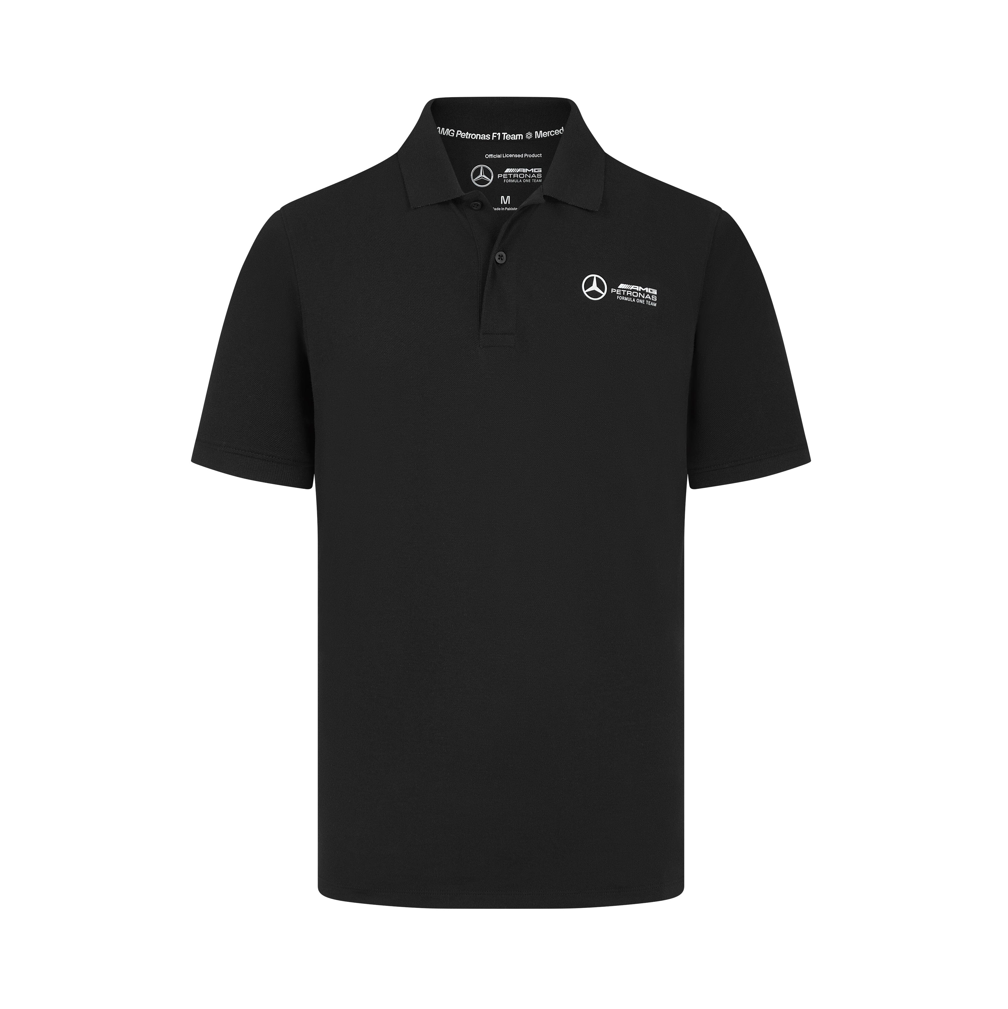 Mercedes AMG Petronas F1 Men's Fanwear Polo Shirt - Black/Green