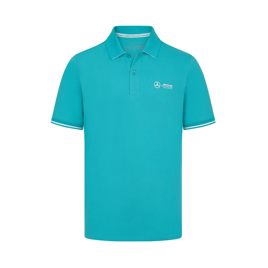 Mercedes AMG Petronas F1 Men's Fanwear Polo Shirt - Black Polos Mercedes AMG Petronas XS Green 