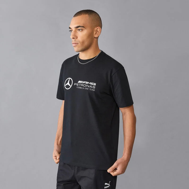 Mercedes Benz AMG Petronas F1 Men's Large Logo T-Shirt - Black/White/Green T-shirts Mercedes AMG Petronas 