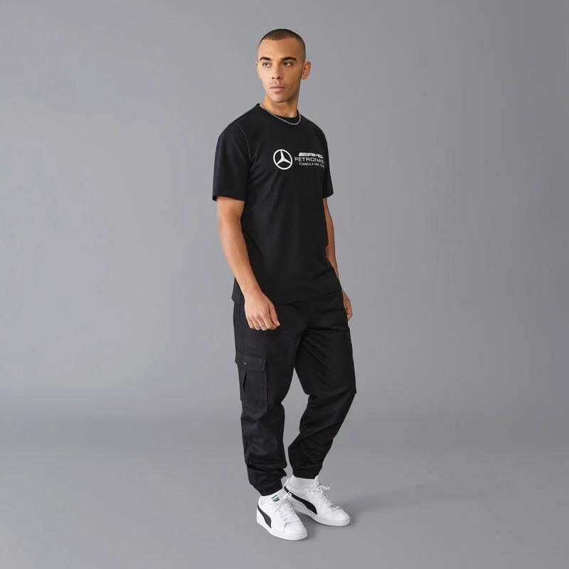 Mercedes Benz AMG Petronas F1 Men's Large Logo T-Shirt - Black/White/Green T-shirts Mercedes AMG Petronas 