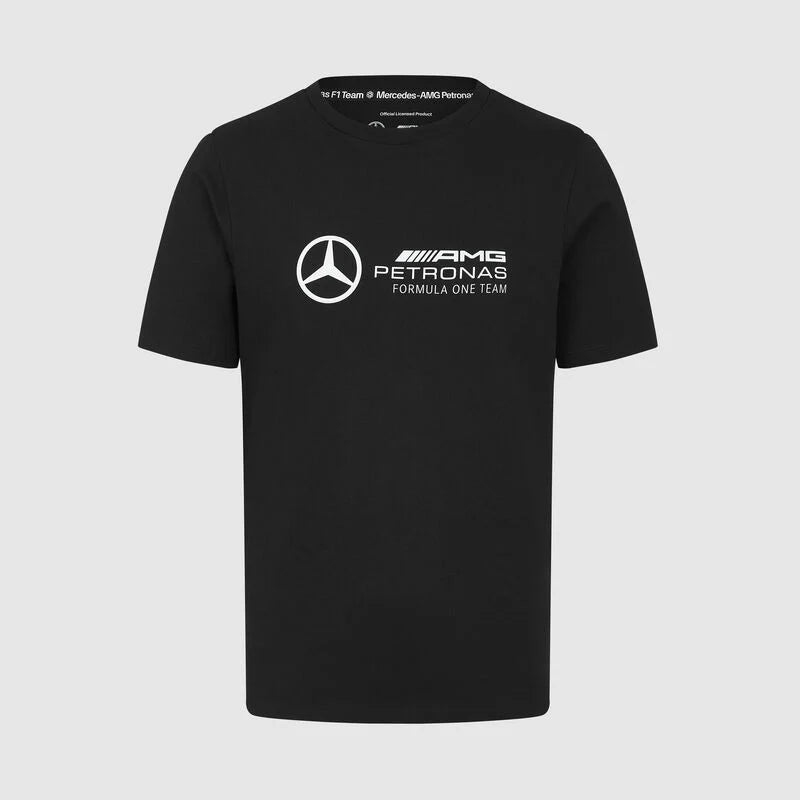Mercedes Benz AMG Petronas F1 Men's Large Logo T-Shirt - Black/White/Green T-shirts Mercedes AMG Petronas XS Black 