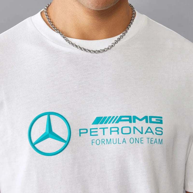 Mercedes Benz AMG Petronas F1 Men's Large Logo T-Shirt - Black/White/Green T-shirts Mercedes AMG Petronas 