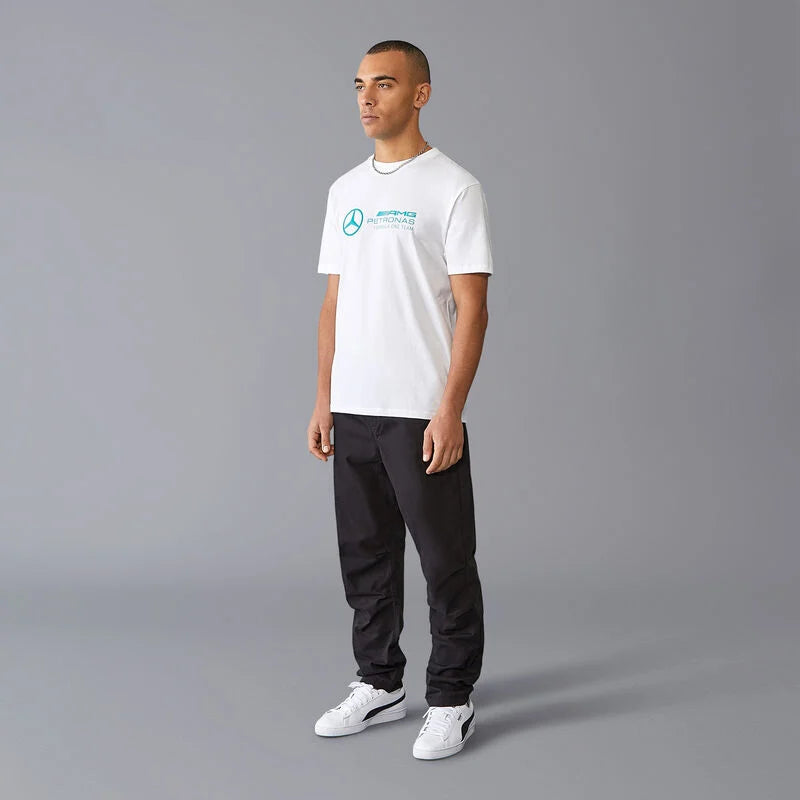 Mercedes Benz AMG Petronas F1 Men's Large Logo T-Shirt - Black/White/Green T-shirts Mercedes AMG Petronas 