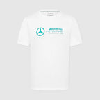 Mercedes Benz AMG Petronas F1 Men's Large Logo T-Shirt - Black/White/Green T-shirts Mercedes AMG Petronas XS White 