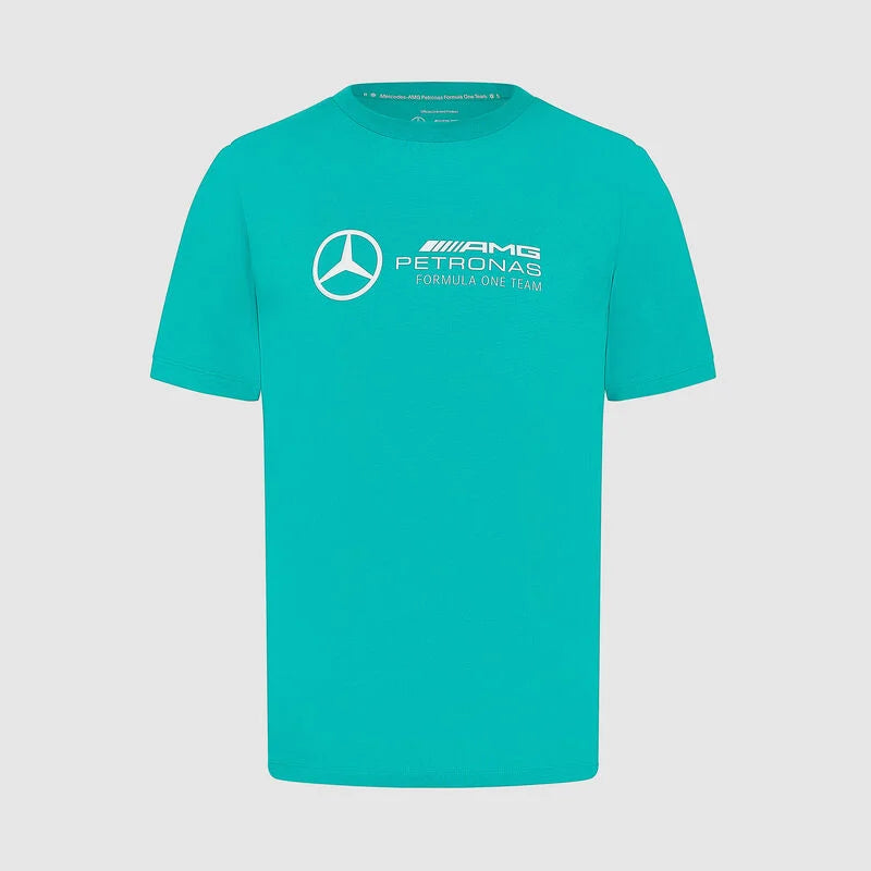 Mercedes Benz AMG Petronas F1 Men's Large Logo T-Shirt - Black/White/Green T-shirts Mercedes AMG Petronas XS Green 
