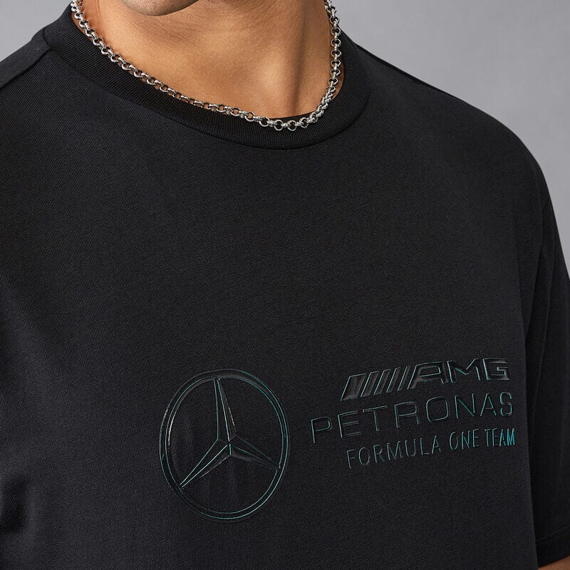 Mercedes Benz AMG Petronas F1 Men's Stealth Large Logo T-Shirt -Black T-shirts Mercedes AMG Petronas 