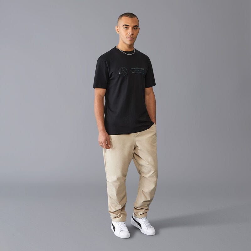 Mercedes Benz AMG Petronas F1 Men's Stealth Large Logo T-Shirt -Black T-shirts Mercedes AMG Petronas 