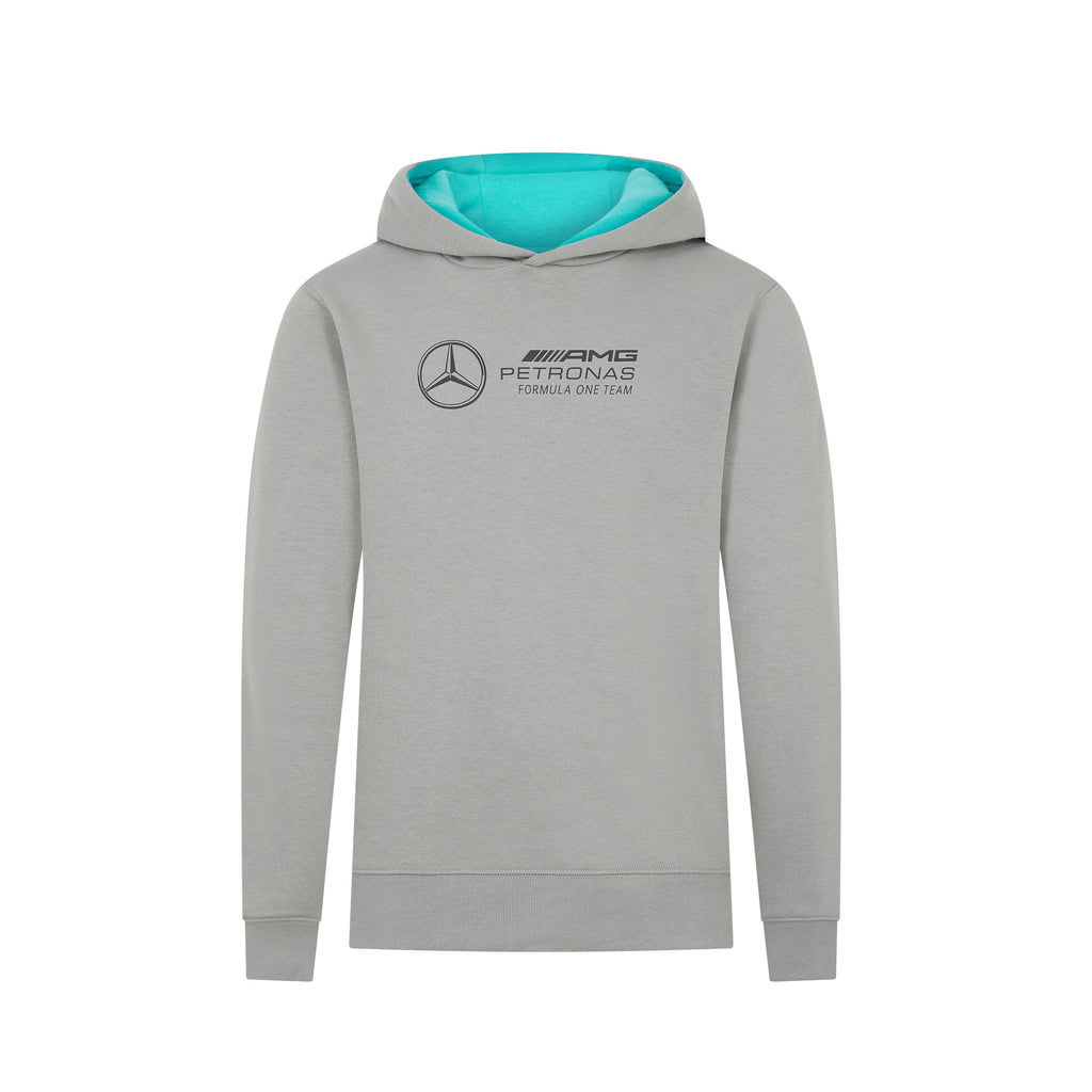 Mercedes AMG Petronas F1 Kids Large Logo Hoodie - Youth Grey Hoodies Mercedes AMG Petronas 