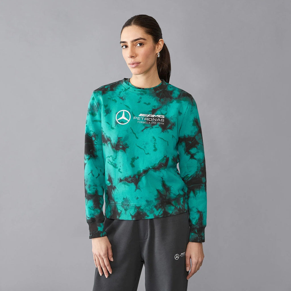 Mercedes AMG Petronas F1 Women's Tie Dye Crew Neck Sweatshirt Sweatshirt Mercedes AMG Petronas 