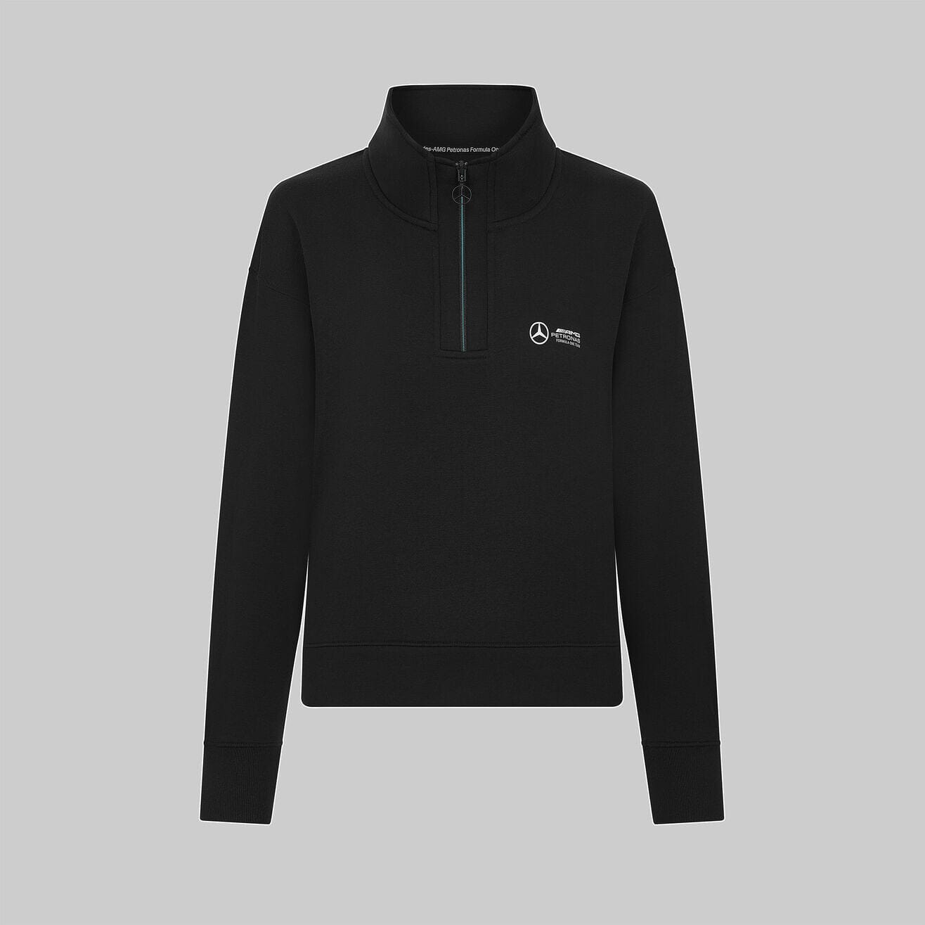 Mercedes AMG Petronas F1 Women's Relaxed Fit 1/4 Zip Sweater - Black ...