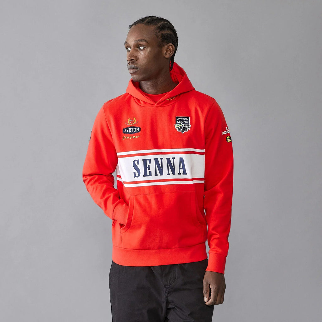 Ayrton Senna Men's Legacy Hoody- Red Hoodies Ayrton Senna 