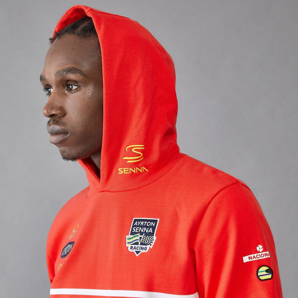 Ayrton Senna Men's Legacy Hoody- Red Hoodies Ayrton Senna 