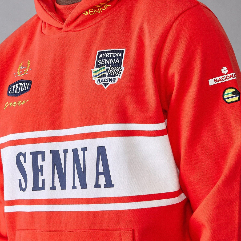 Ayrton Senna Men's Legacy Hoody- Red Hoodies Ayrton Senna 