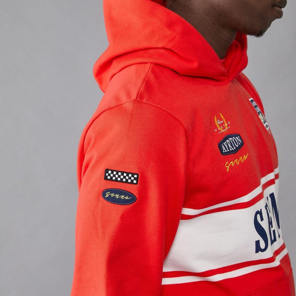 Ayrton Senna Men's Legacy Hoody- Red Hoodies Ayrton Senna 