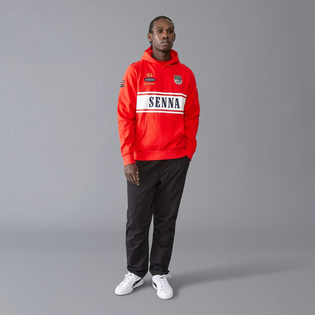 Ayrton Senna Men's Legacy Hoody- Red Hoodies Ayrton Senna 
